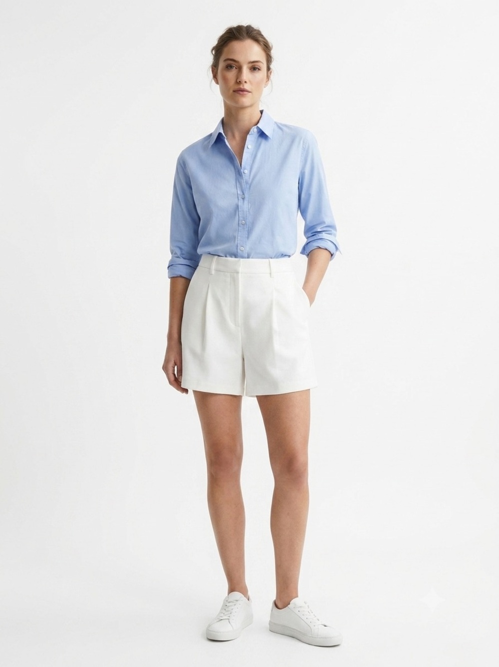 NWT Abercrombie and Fitch Pleated Trouser Shorts  Dressy High Rise Cream XL